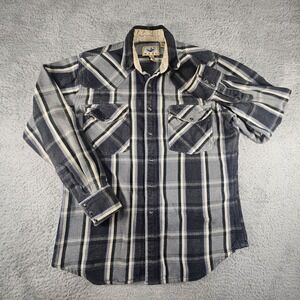 Vintage Painted Mesa Shacket Mens L Gray‎ Flannel Thick Heavyweight Workwear